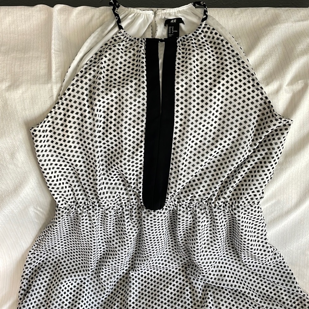 Super Cute Summer Dress! Black and White Sz 14